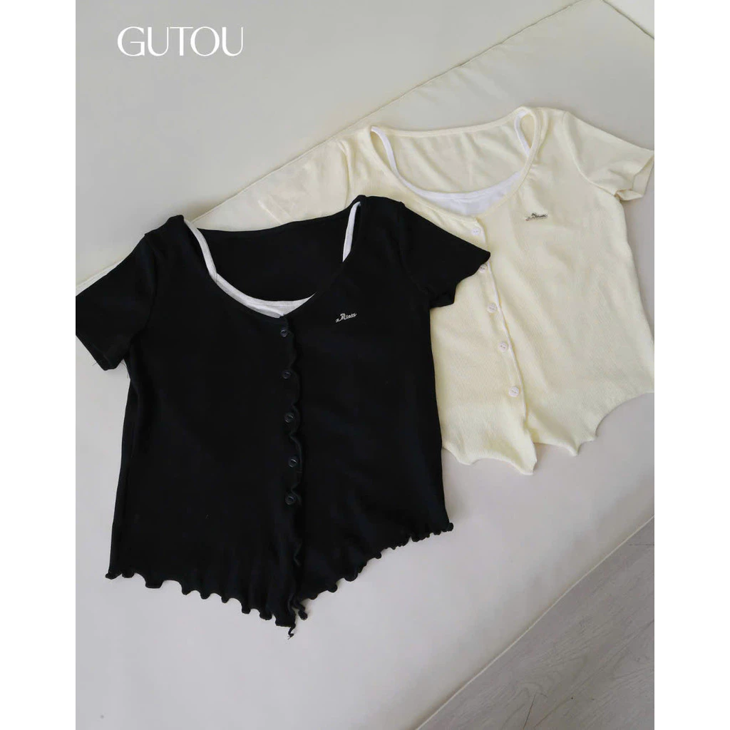 QCCC L1 Áo Thun Gân Tăm Hai Lớp Gấu Xoăn G166