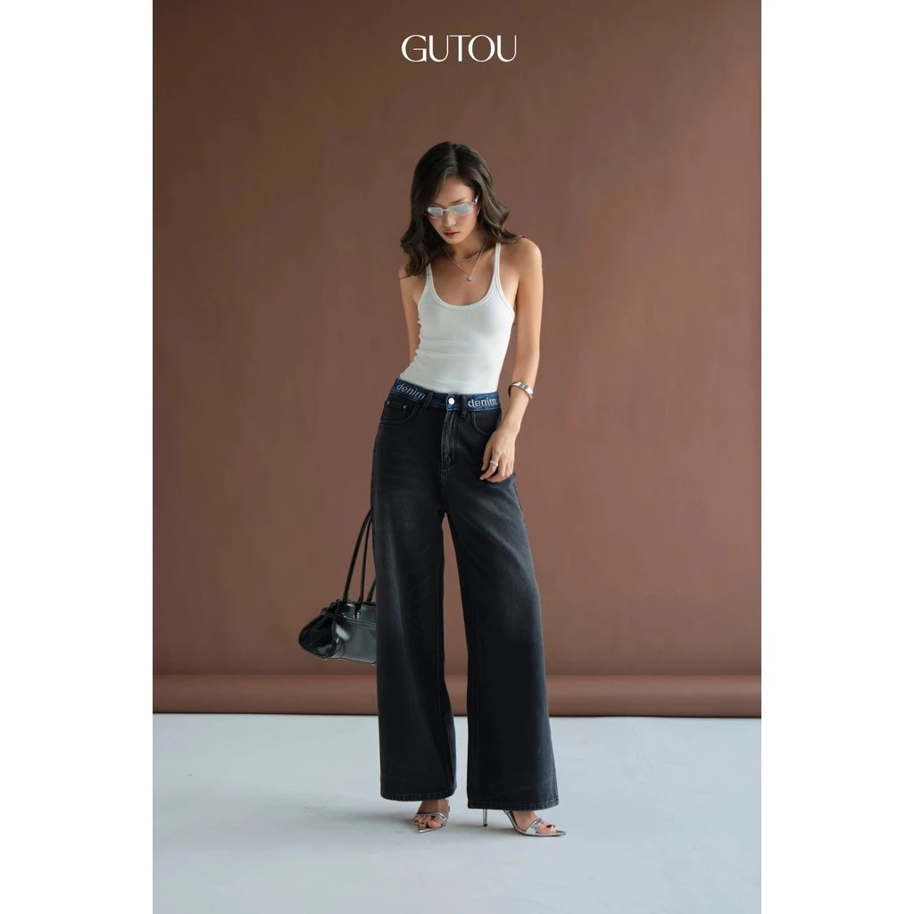 [ GUTOU ] Quần Jeans Suông Denim Label G184