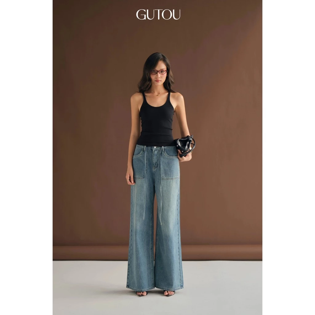 [ GUTOU ] Quần Jeans Suông Cord Trendy G185