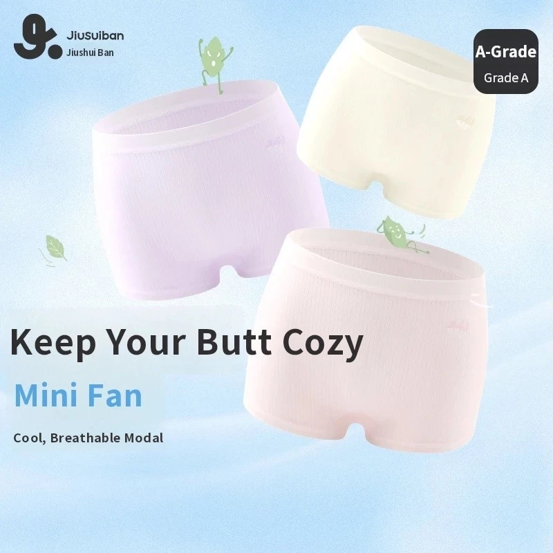 Jiusuiban 3 Đôi Quần Lót Bé Gái Lớp A 7A Quần Lót Kháng Khuẩn Không Kẹp Mông Ánh Sáng Thoáng Khí Phát Triển Quần Lót