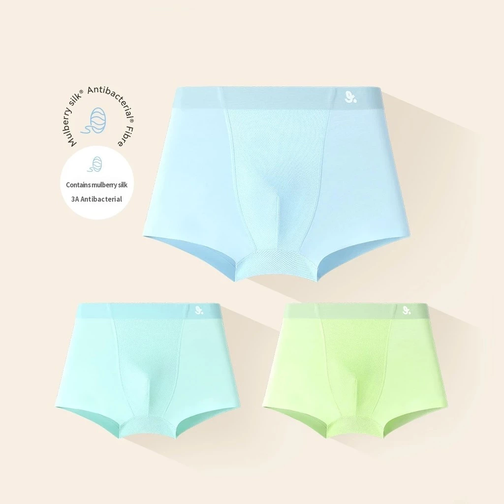 Jiusuiban [Loại A với gian hàng kháng khuẩn bằng lụa] 3 cặp Quần lót Boxer bé trai Modal Liền mạch thoáng khí Quần lót thanh niên