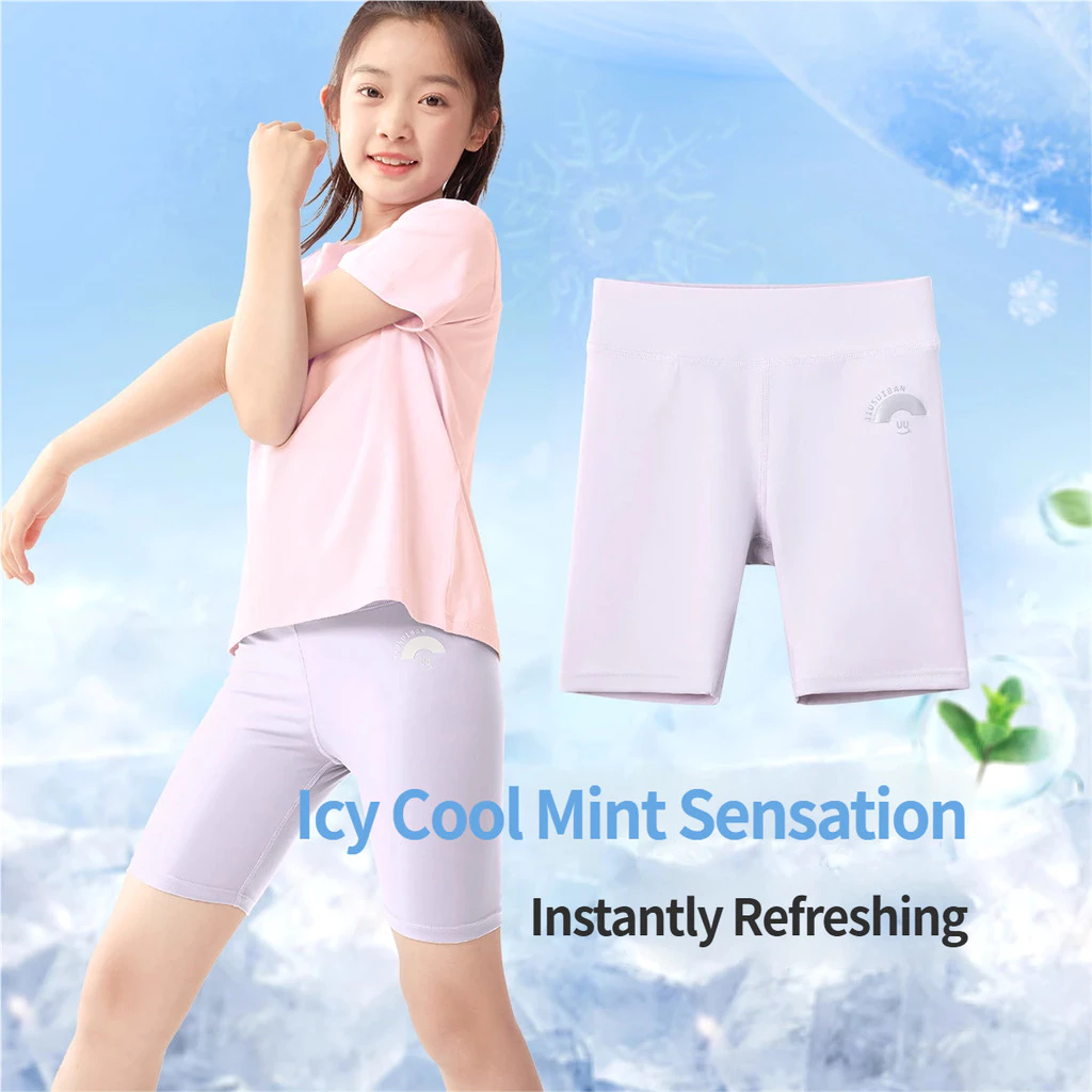 Jiusuiban [Quần khô nhanh Ice Mint] Quần short thể thao mặc ngoài cho bé gái Độ đàn hồi cao Dễ dàng mang đi tập chạy bộ Quần đi xe đạp bé gái