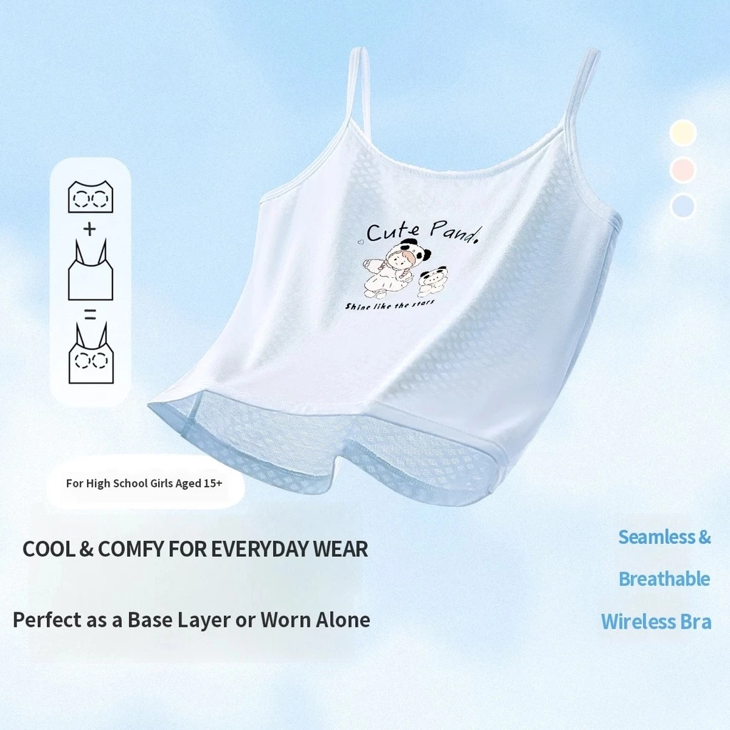 Jiusuiban [Đi kèm với áo vest lưới đầy cốc] 15 tuổi _ x005f _ x002B _ Áo vest một mảnh dành cho học sinh trung học dành cho nữ Áo vest Jacquard