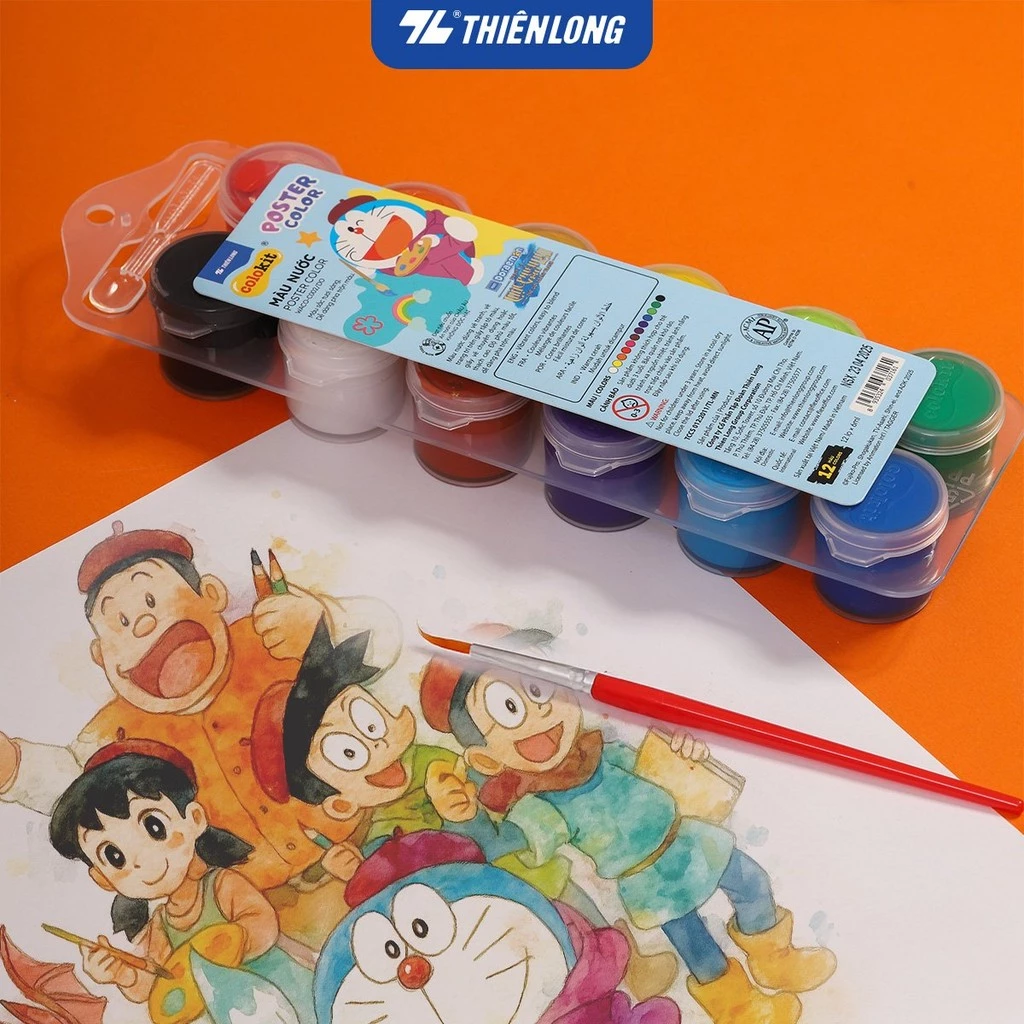 Bộ Mini 12 Màu Nước 6ml Thiên Long Colokit WACO-C002/DO Doraemon