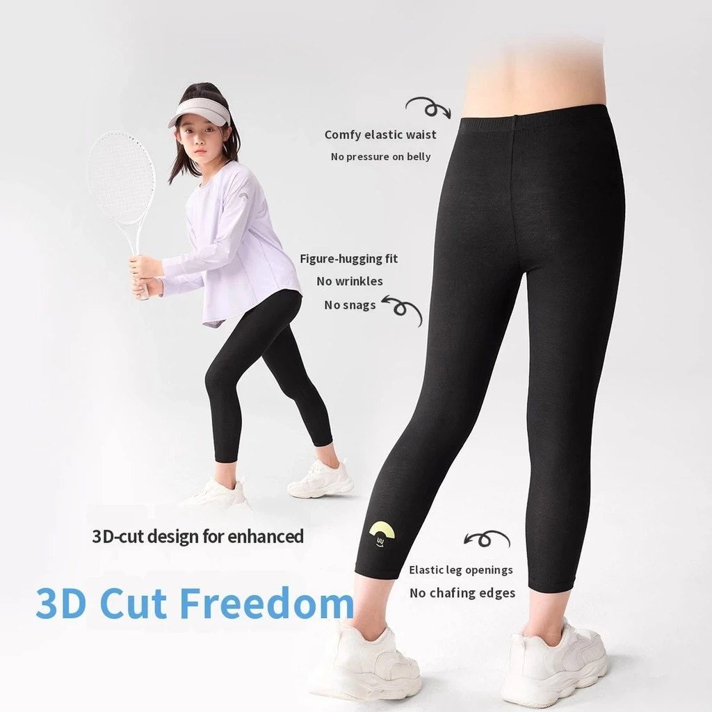 Jiusuiban Thường Ngày Bé Gái Giữa Lớn Trẻ Em Cao Co Giãn Quần Legging Skinny Quần Thể Thao Quần Yoga Mặc Ngoài
