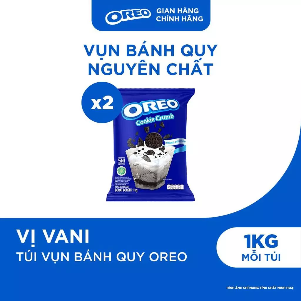 Combo 2 Túi Vụn Bánh Quy OREO Nguyên Chất Dùng Làm Trang Trí Và Pha Chế 1kg