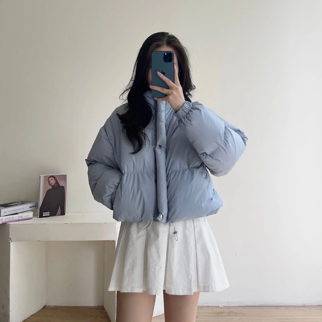 Áo khoác phao croptop dáng Hàn Quốc siêu ấm mùa đông MJK 034