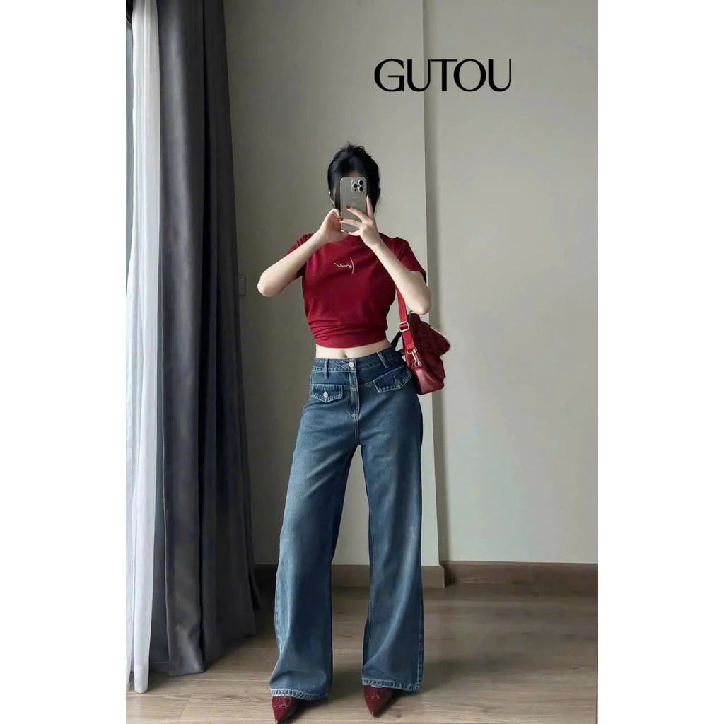 [ GUTOU ] Quần Jean Suông Classic Pocket G217