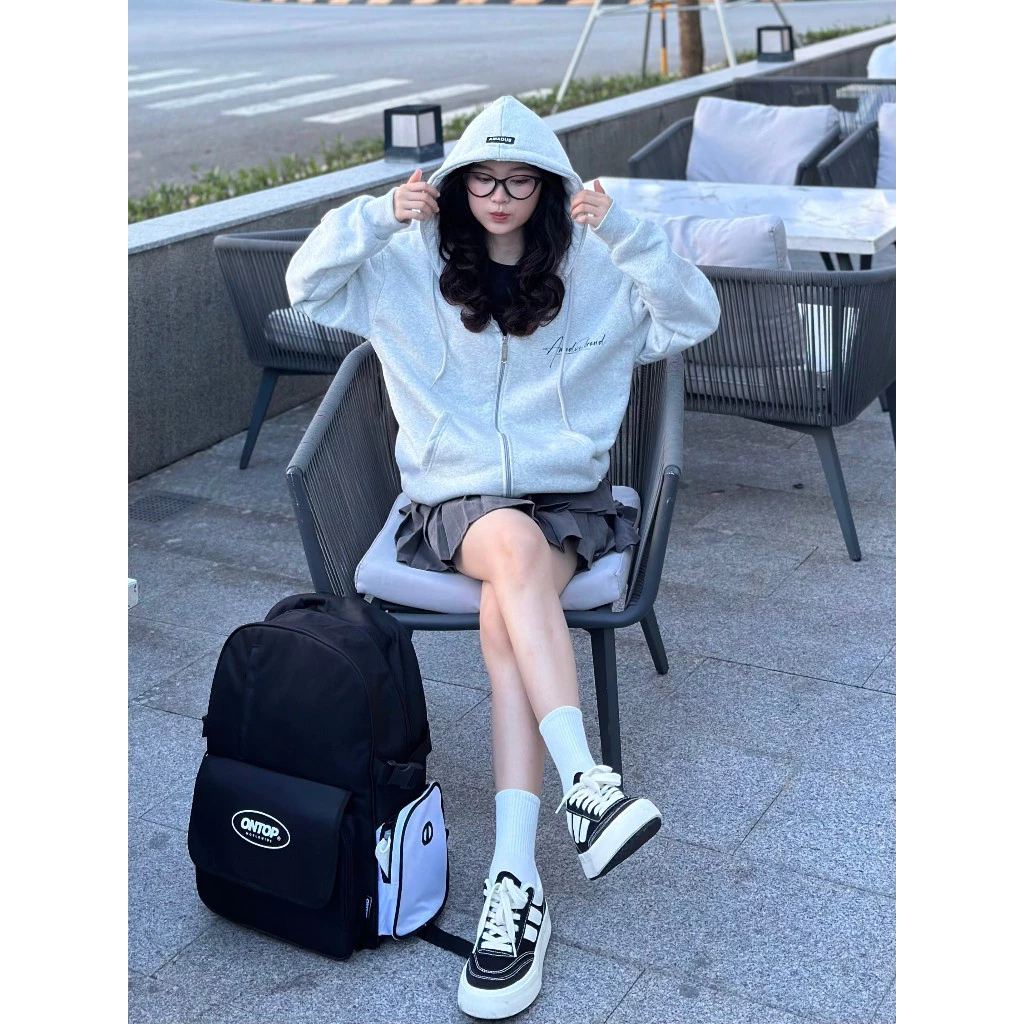 Áo Khoác HOODIE ZIP in chữ kí AMADUS Nỉ Bông Nam Nữ Unisex Kéo Khóa Local Brand Trẻ Trung Phong Cách Thời Thượng