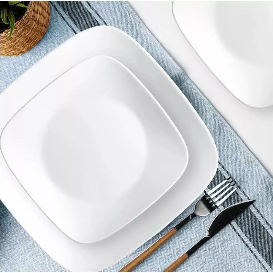 [Made in USA] Dĩa vuông Corelle Winter Frost White 2206-N-LP - 17cm
