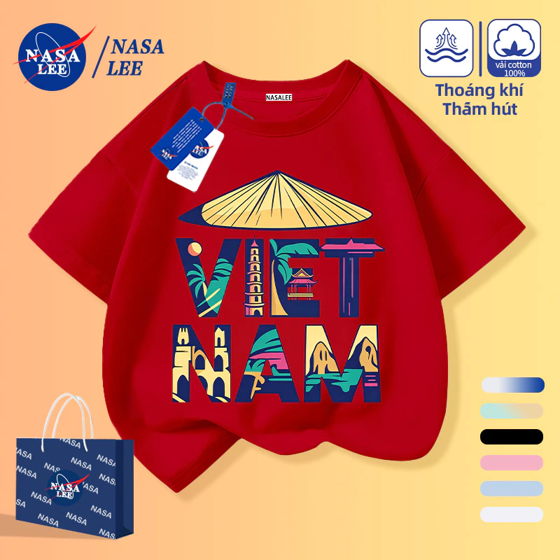 [Giao hàng trong ngày] Mũ Việt Nam Họa tiết phong cảnh kiến trúc cổ xưa Áo thun nửa tay cho trẻ em Nam Nữ