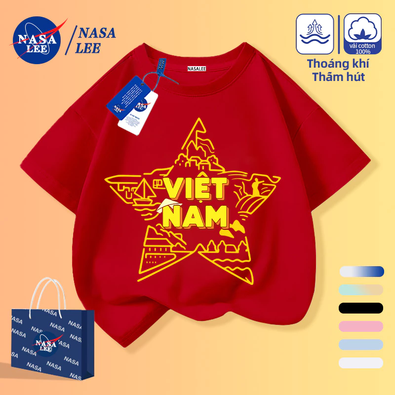 [Giao hàng trong ngày] Áo thun nửa tay hình ngôi sao năm cánh Việt NAM Việt NAM NAM Nữ thoáng khí