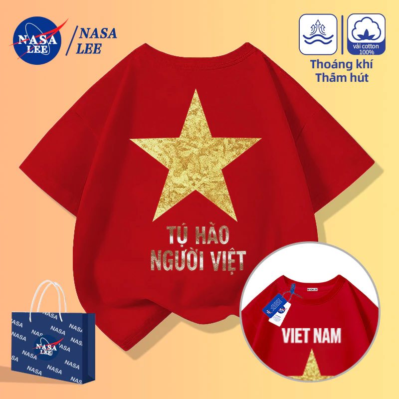 [Giao hàng trong ngày] Áo thun nửa tay nửa tay họa tiết ngôi sao năm cánh màu vàng của Việt Nam Nam Nam F