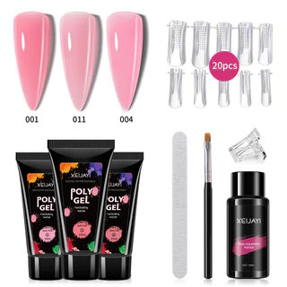 Xeijaiyi 8 Chiếc Poly Nail Extension Gel Kit 15ml Poly Nails Gel Kit Màu Hồng Khỏa Thân Tất Cả Trong Một Bộ Dụng Cụ Xây Dựng Keo Gel Với Dạng Kép Bàn Chải Móng Tay Kẹp Móng Tay Bộ Làm Móng Tay Cho Người Mới Bắt Đầu