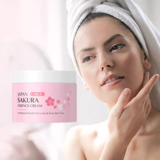 Laikou Nhật Bản Sakura Essence Cream Even Skin Tone Dưỡng ẩm mịn màng Làm mới Làm săn chắc lỗ chân lông 50g