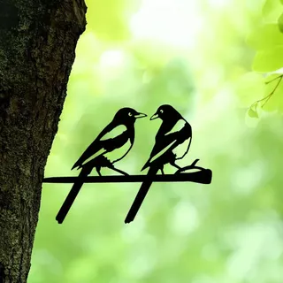 Thủ Công Đẹp Hai Chim Sắt Nghệ Thuật Silhouette Sân Vườn Trang Trí Ngoài Trời Cọc Gỗ Hàng Rào Thiết Kế Trang Trí Plugin