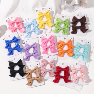 2 Cái / bộ Trẻ Em Nơ Kẹp Tóc Cho Bé Gái Handmade Barrettes Phụ Kiện Tóc