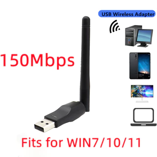 Bộ Chuyển Đổi Wifi 2.4GHz Bộ Chuyển Đổi WLAN Dongle Card Mạng 150Mbps Thẻ Mạng Không Dây Mini USB Wifi Thu 2DB Ăng Ten Wifi Cho DVB T2