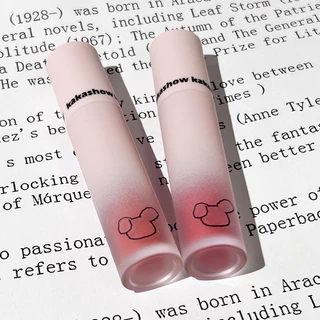 Dễ Thương Và Vui Vẻ Gấu Lip Glaze Matte Mud Mist Velvet Lip Mud Full Và Làm Trắng Môi Và Cheek Dual Use Lipstick