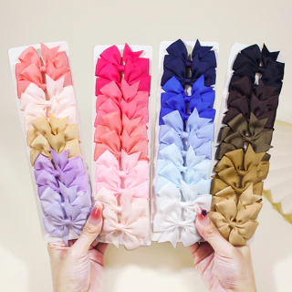 10 Chiếc Grosgrain Ruy Băng Nơ Kẹp Tóc Cho Bé Gái Dễ Thương Nhiều Màu Sắc Nơ Kẹp Tóc Barrettes Mũ Trẻ Em Phụ Kiện Tóc