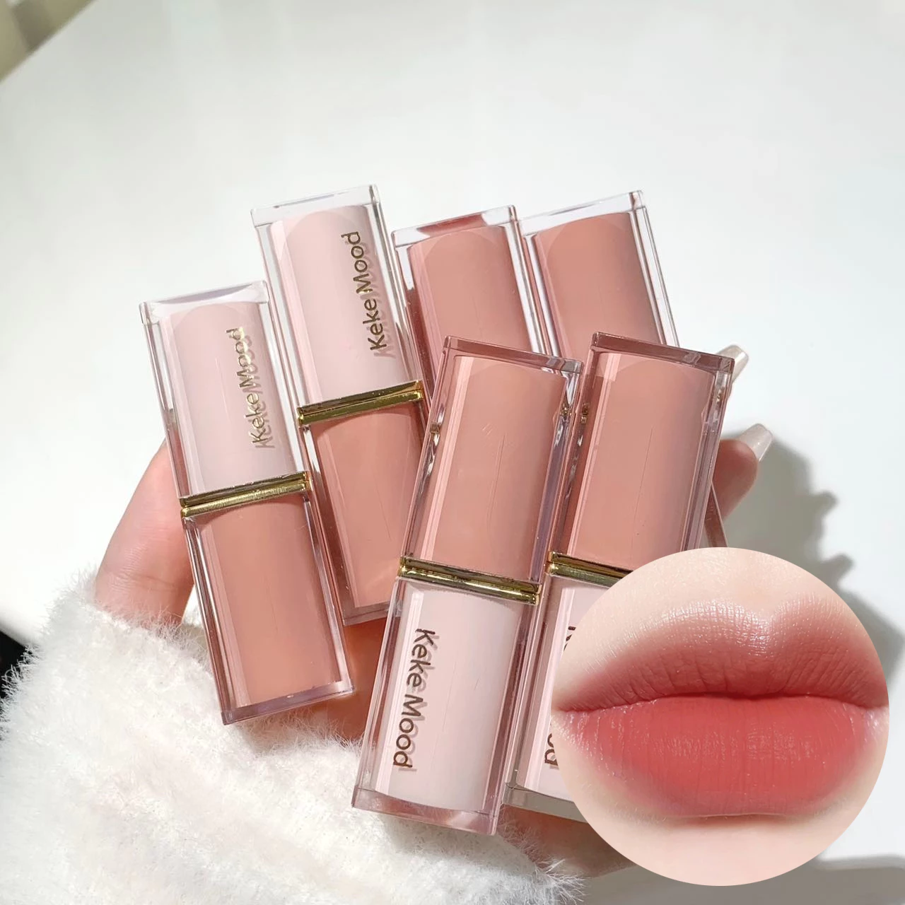 Pha Lê Vuông Ống Son Môi Matte Velvet Matte Lip Glaze Chống Thấm Nước Chống Mồ Hôi Lâu Trôi Quà Tặng Màu Son Môi