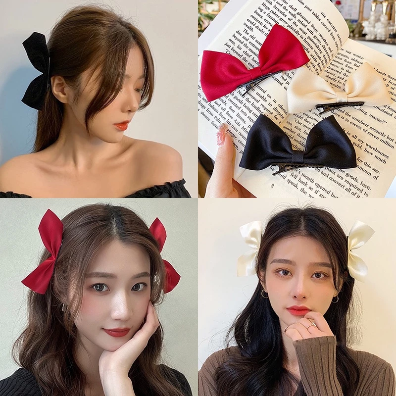 Kẹp tóc nơ nhỏ đầy màu sắc phong cách Hàn Quốc mũ mới