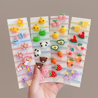 10 Cái / bộ Cô Gái Mới Hoạt Hình Dễ Thương Hoa Scrunchie Nhỏ Trẻ Em Đuôi Ngựa Dây Buộc Tóc Co Giãn Dây Buộc Tóc Thời Trang Phụ Kiện Tóc Bộ