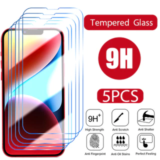 Bộ 5 Kính Cường Lực Cho 15 Pro Max Plus/14 Pro Max Plus/13 Pro Max Mini/12 Pro Max Mini/11 Pro Max Bảo Vệ Màn Hình Cho X/Xs Max Xr 6/6S Plus 7/8 Plus Se 2022 2020