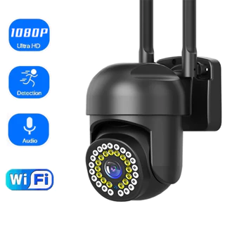 Camera giám sát không dây Xoay PTZ 1080P HD Độ phân giải Wifi chống nước Thẻ TF Camera Bluetooth