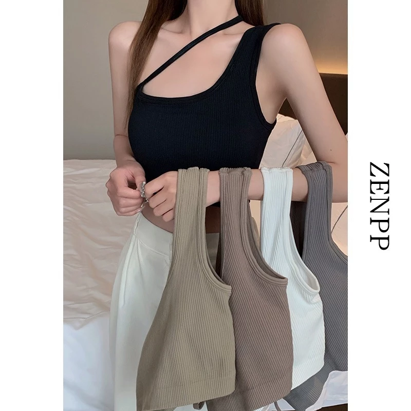 Phiên Bản Hàn Quốc Dây Vest Camisole Nữ Bên Ngoài Mặc Thiết Kế Cảm Thấy Thích Hợp Bên Trong Đáy Thể Thao Đẹp Dây Đeo Ngực Miếng Lót Ngắn Top