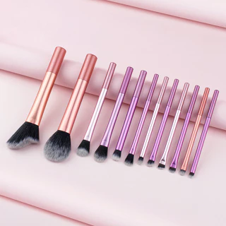 12 Bộ Cọ Trang Điểm Trọn Bộ Loose Powder Blush Highlight Eyeshadow Brush Bộ Quà Tặng Du Lịch Bàn Chải Trang Điểm