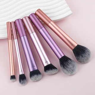 Bộ 6 Cọ Trang Điểm Chuyên Nghiệp Loose Powder Brush Foundation Brush Full Set Dụng Cụ Làm Đẹp Người Mới Bắt Đầu Trang Điểm Trọn Bộ