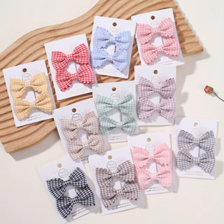 2 Cái / bộ Màu Trơn Nylon Trẻ Em Nơ Kẹp Tóc Cho Bé Gái Handmade Barrettes Chụp Ảnh Phụ Kiện Tóc