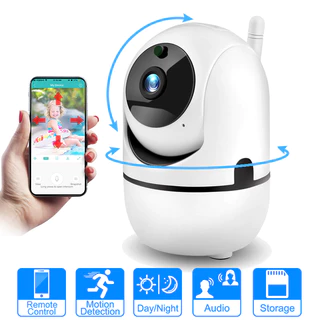 Camera IP Nhà Thông Minh 1080P HD Camera An Ninh Mạng Theo Dõi Tự Động Giám Sát Không Dây Tầm Nhìn Ban Đêm Camera WiFi (Không có phích cắm nguồn)