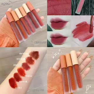 Herorange Twilight Light Frosted Lip Glaze Vỏ trong suốt Trắng Nhung Matte Lipstick Matte Non-Fade Sinh viên Giá rẻ Lip Glaze Influencer Cùng phong cách Flat Altern