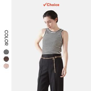 Áo ba lỗ nữ kẻ croptop Mềm Mịn Thoáng Mát Ôm Gọn Body mã HT06