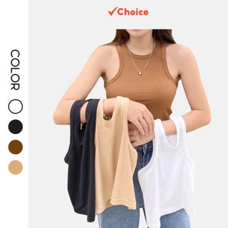 Áo croptop ba lỗ Choice Việt Nam HT05 màu trơn mềm mịn và mát cho nữ