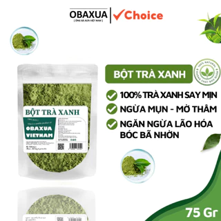 Bột trà xanh đắp mặt nguyên chất Obaxua OG009 75Gr 100% sấy lạnh hữu cơ