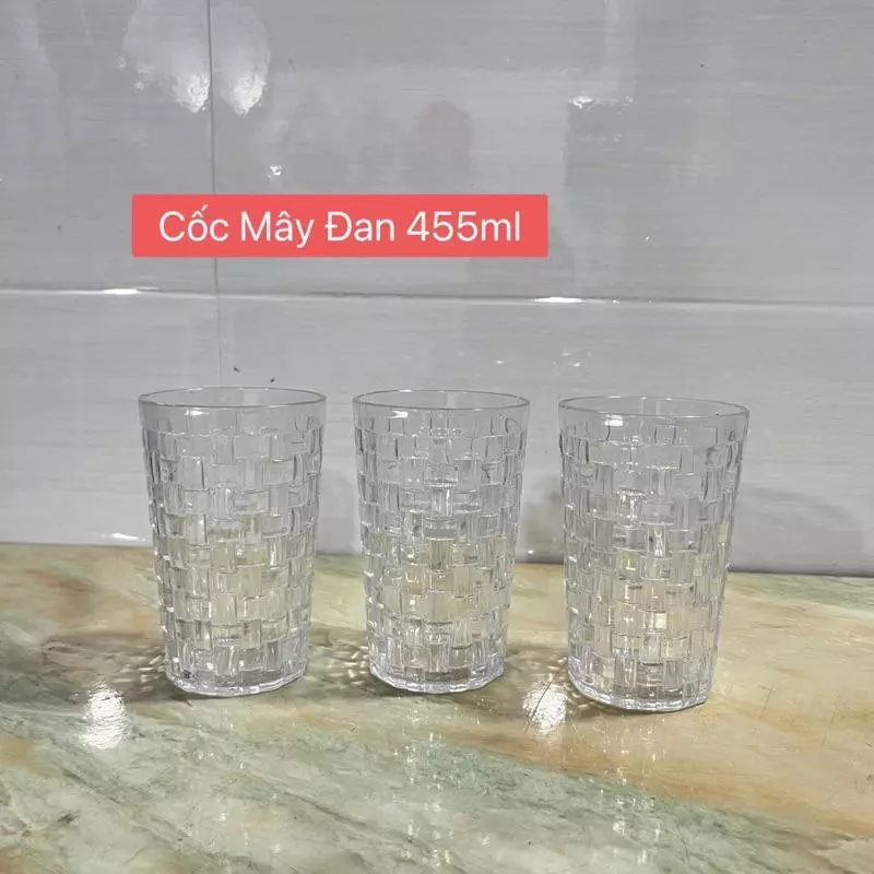 Cốc Nhựa Mây Đan Nhựa 380ml Trong Chịu Nhiệt Cao, Cốc Uống Trà Sinh Tố Cao Cấp Mẫu Mới Mã: NH382