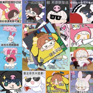 58 CÁI Game Hero Emoji Gói Sanrio Sticker Trang trí hoạt hình Nhãn dán DIY