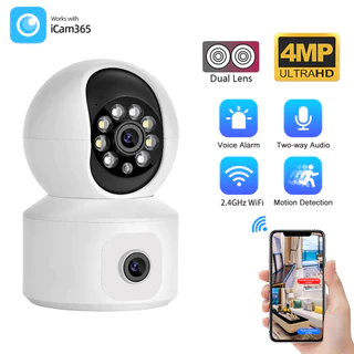 Camera wifi PTZ ống kính kép Màn hình kép Màn hình trẻ em Theo dõi tự động Ai Phát hiện con người Bảo mật tại nhà Giám sát Video CCTV hoạt động với wifi 2.4GHz