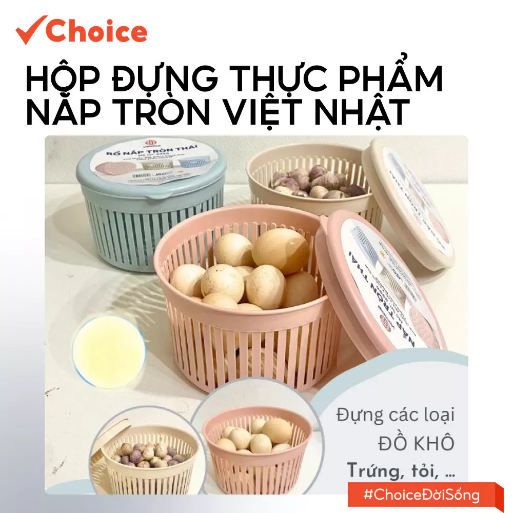 [Choice] Hộp Đựng Thực Phẩm Việt Nhật LS1-0144-3062 Đựng Trứng, Hoa Quả Hành Tỏi