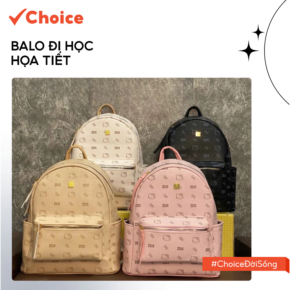 [Choice] Balo Đi Học Họa Tiết Hellokitty FA2-2870-02 - 2 Size (Sz 40 Và Sz 33) Để Vừa Atlat, Laptop