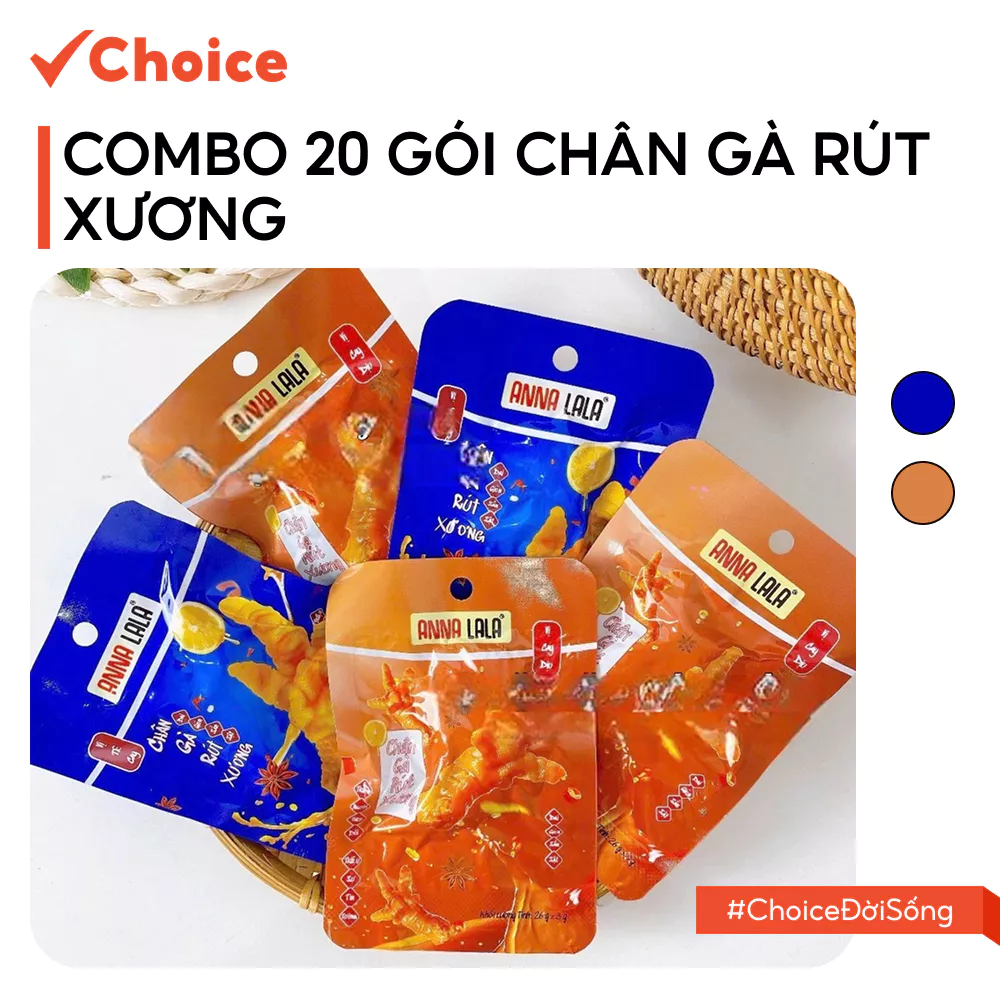 [Choice] Combo 20 Gói Chân Gà Rút Xương Anna Lala FM2-2709-83 Vị Tê Cay Và Dịu