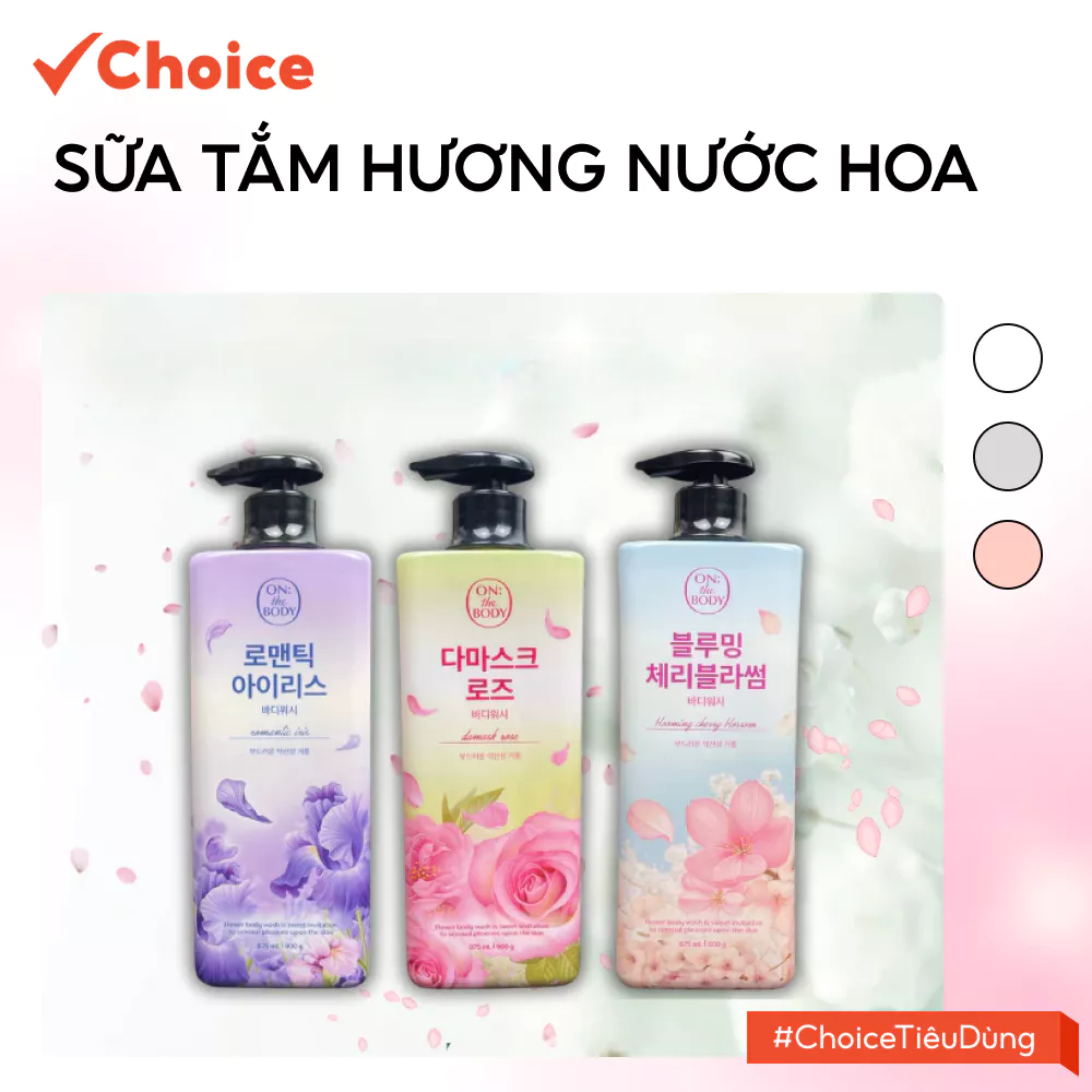 [Choice] Sữa Tắm Hương Nước Hoa Thiên Nhiên Hàn Quốc On The Body FM1-2647-15, Dưỡng Trắng 900ml