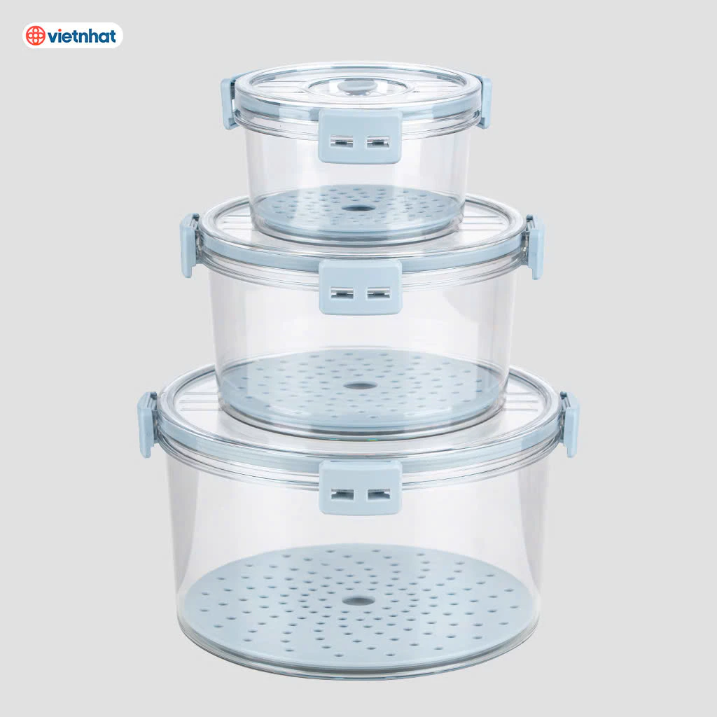 [MKB - Quà tặng không bán] Bộ 3 hộp thực phẩm tròn