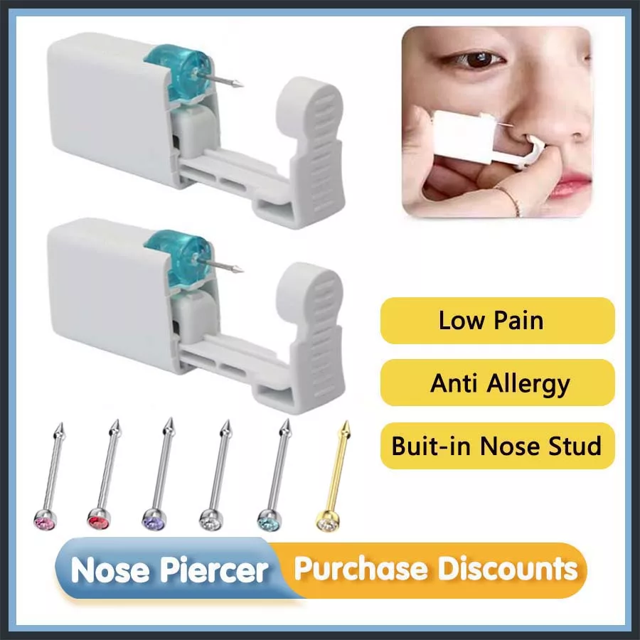 Súng xỏ lỗ mũi bằng thép không gỉ dụng cụ bấm lỗ tai cho sụn tai
