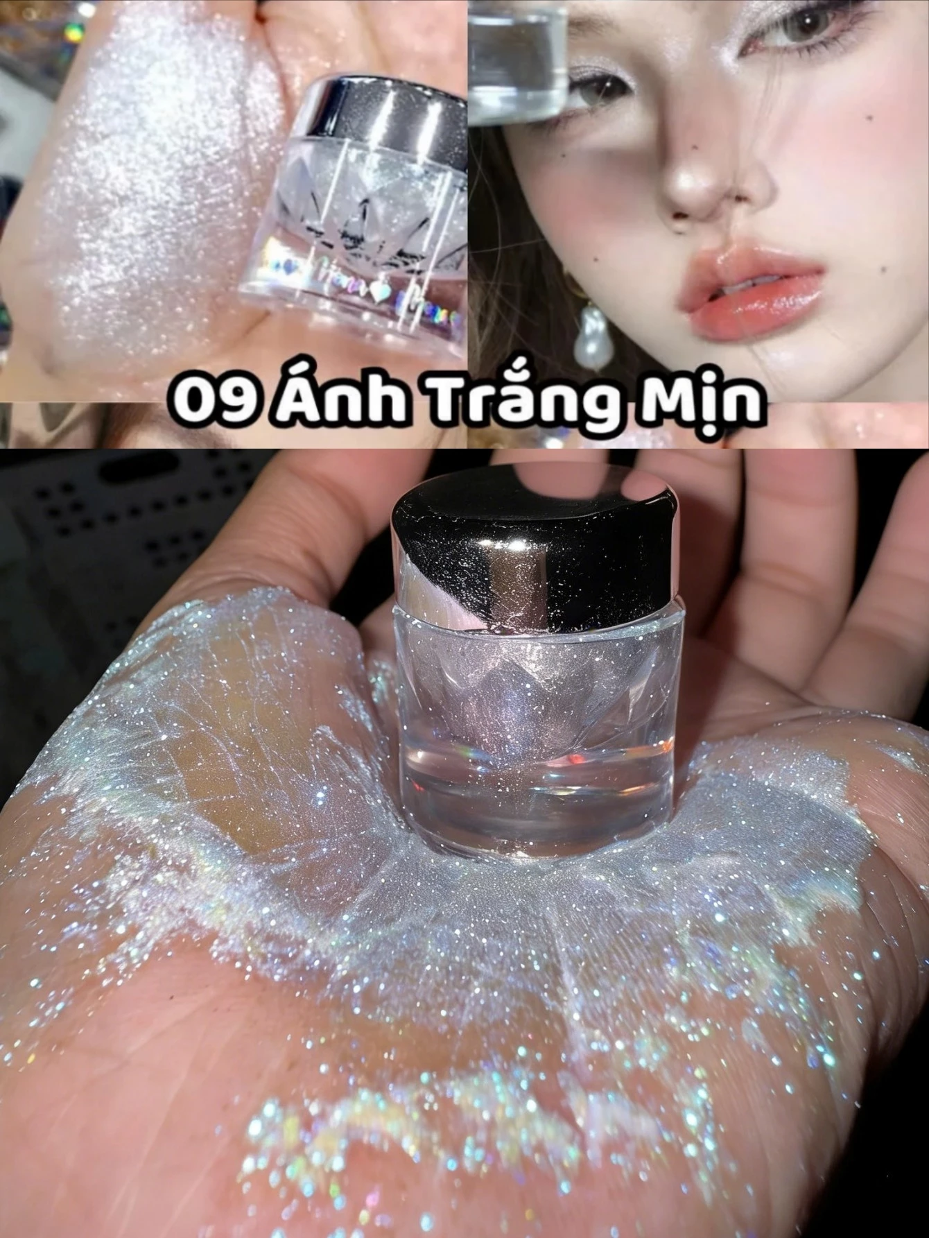 Phấn mắt nhũ lấp lánh, đa dạng màu sắc, trang điểm mắt dự tiệc