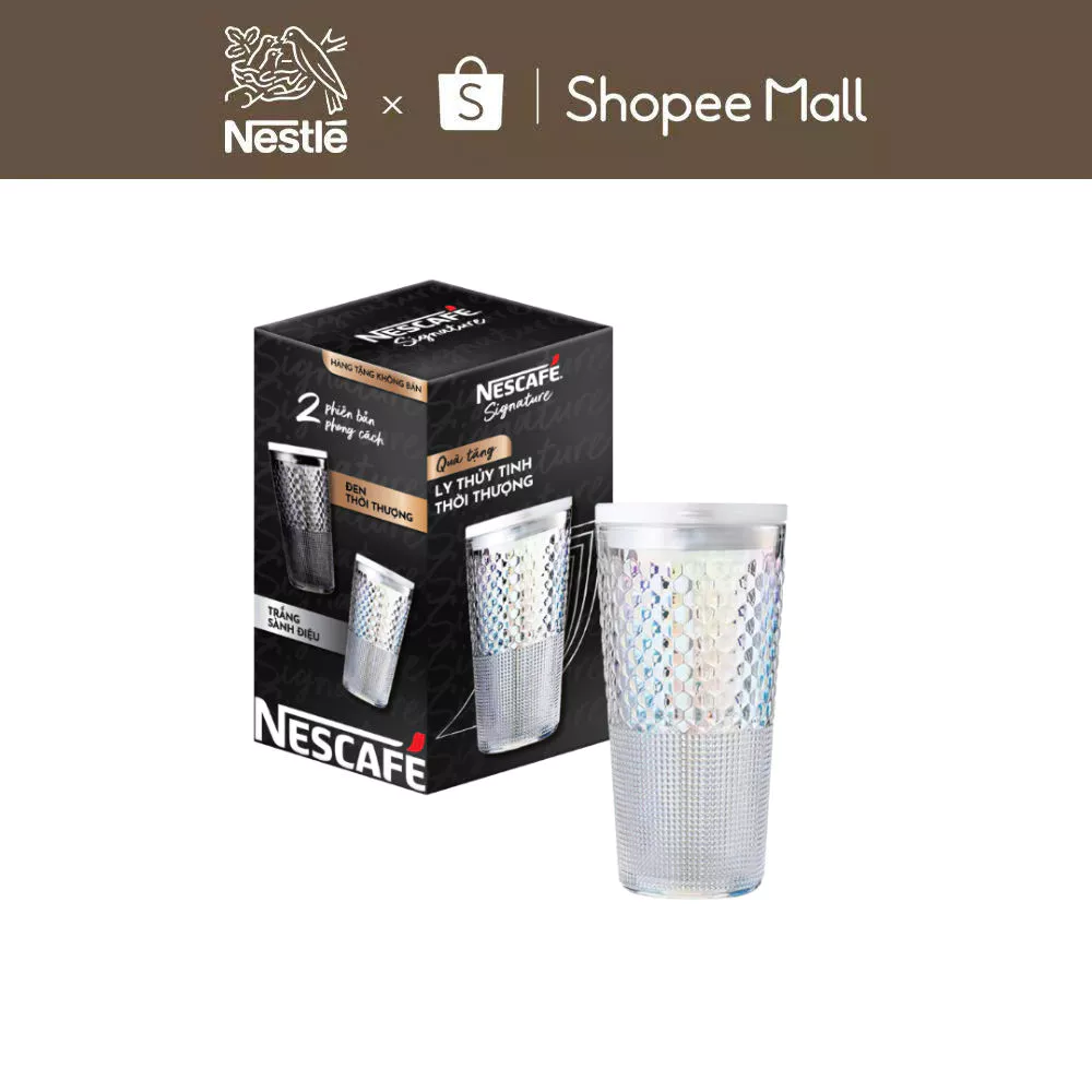 [GRO - Quà tặng không bán] Ly thủy tinh thời thượng 600ml NESCAFE