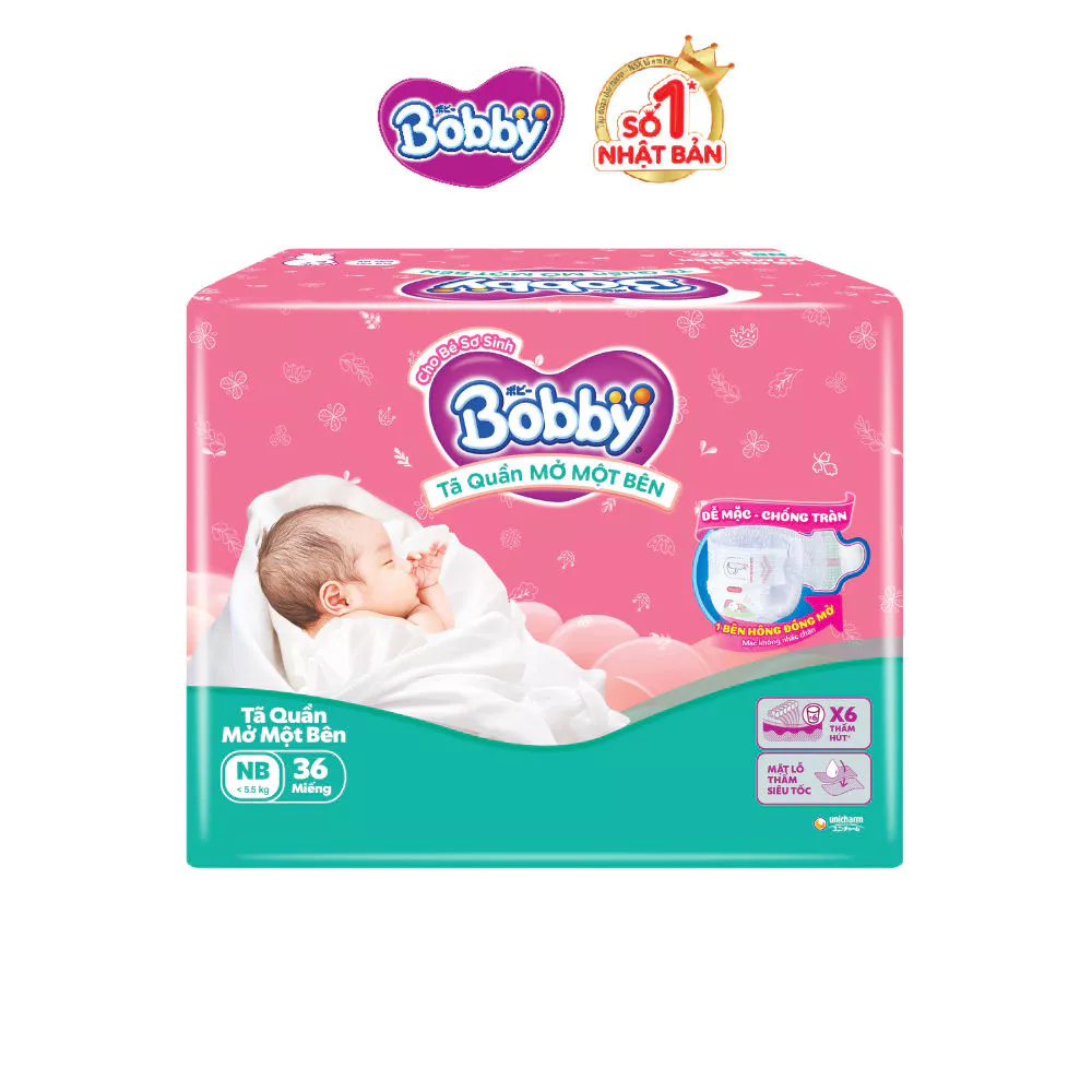 [MKB Gift] Tã Bobby Quần Mở Một Bên size NB36 miếng